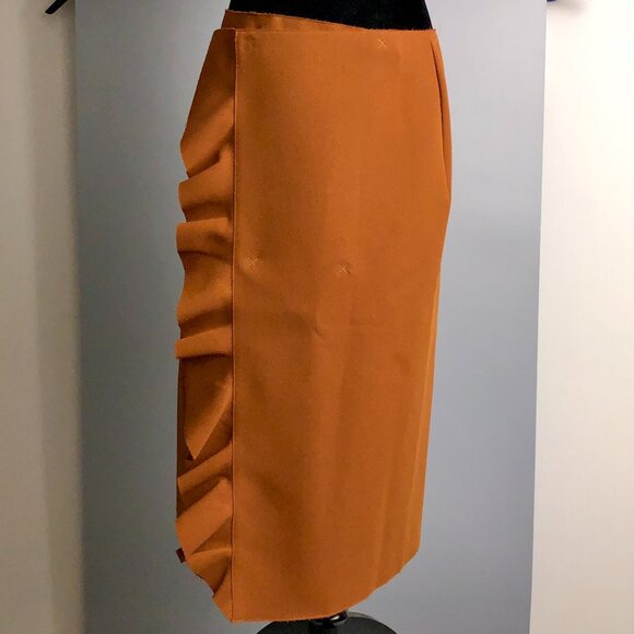 BNWT MSGM Rust Ruffle Skirt, and wrap front with snap - Picture 5 of 11